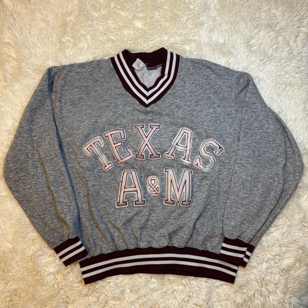 Texas A&M Varsity Vintage Style V-Neck Sweater